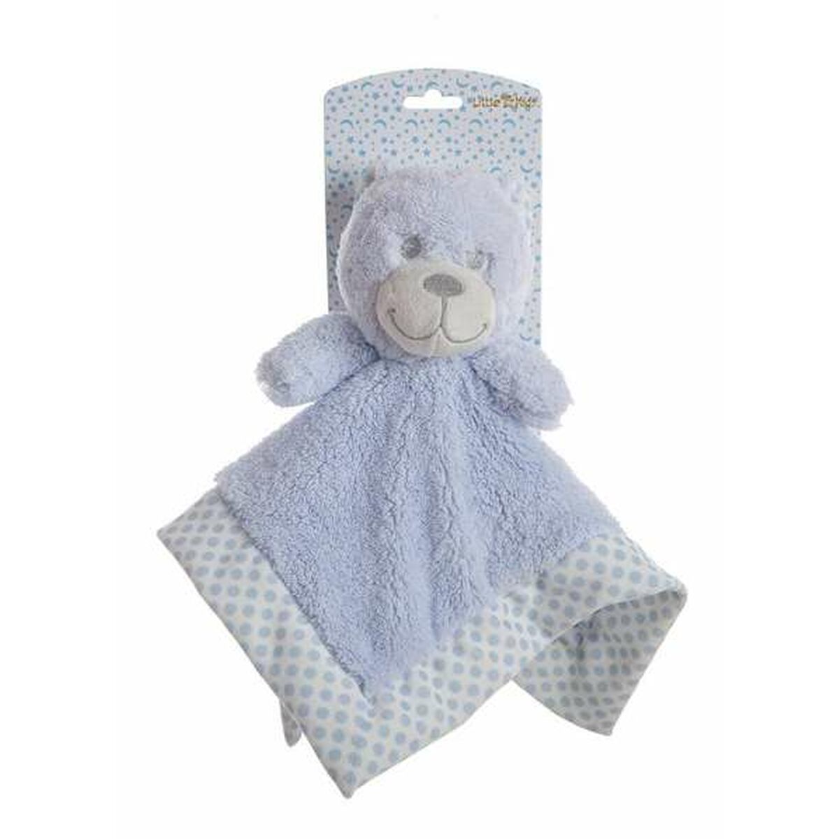 Kuscheltier Plüschbär doppelt beschich Punkte Blau 30 x 30 cm Baby, Schlafzimmer BigBuy Fun   