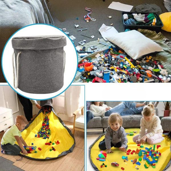 -20% Kinder Spieldecke - Aufräumsack mit Zugband Faltbare Spielzeug-Aufbewahrungstasche babyparadies   