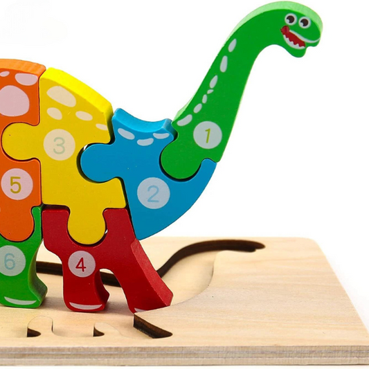 -30% Holz Montessori Dinosaurier Puzzle Hölzerne Dinosaurier-Puzzles babyparadies   