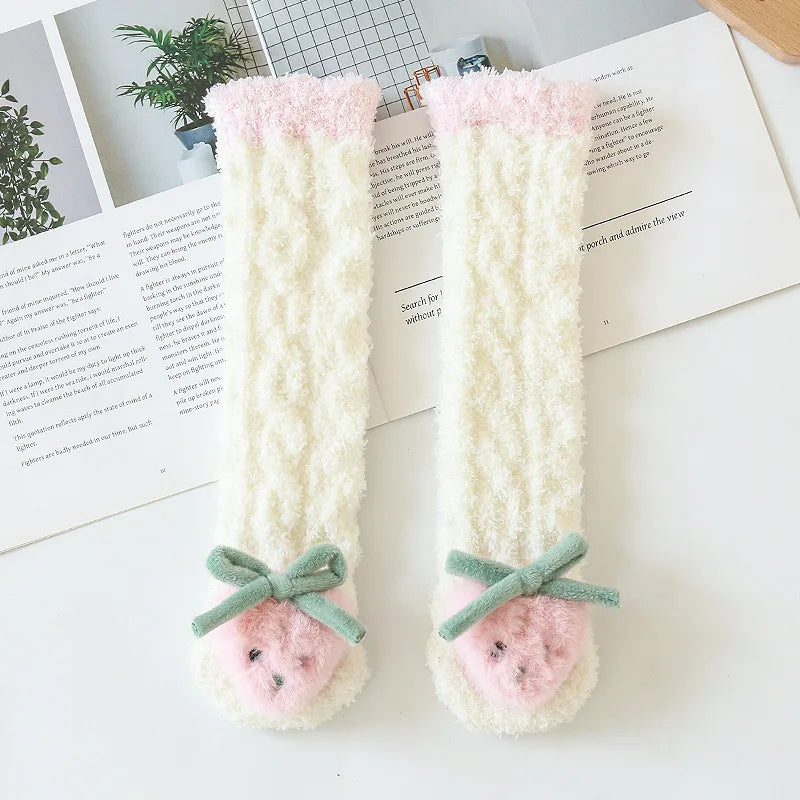 -20% Baby Tier Fleece Socken Socken babyparadies Weiße Erdbeere Freie Größe(0-5Jahre) Einzel